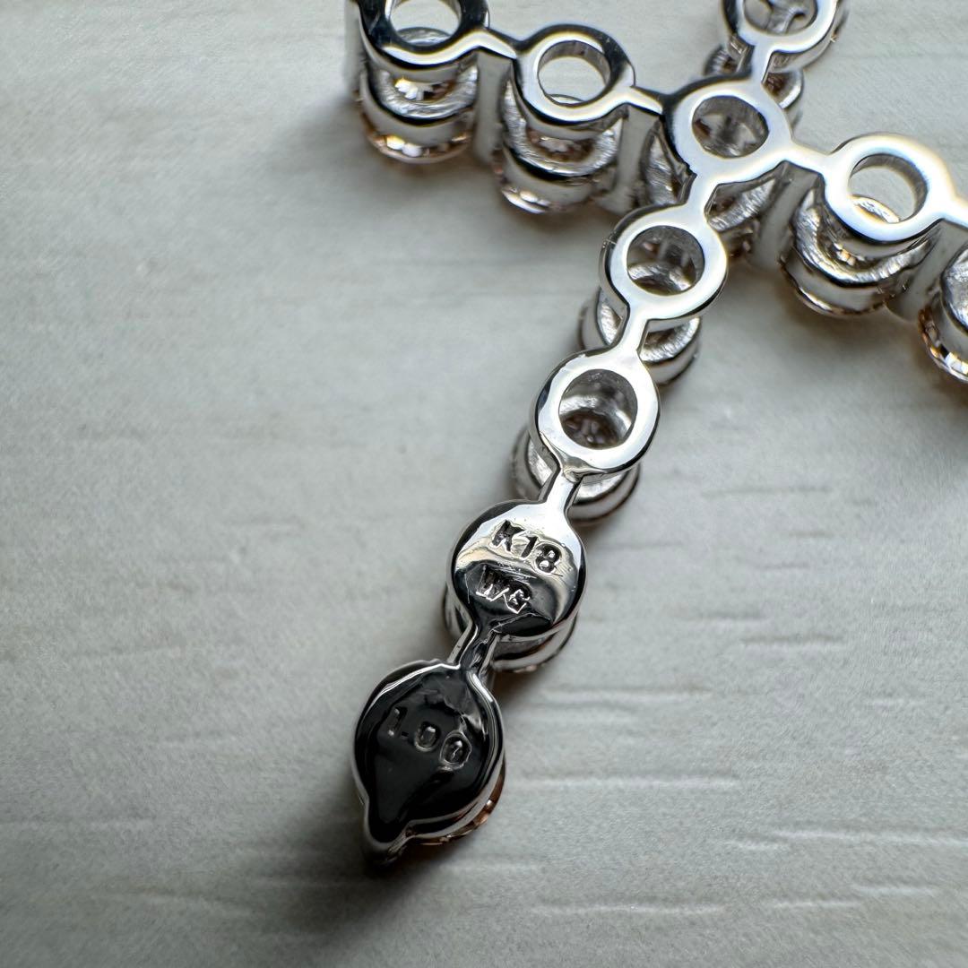 《新品未使用》K18WG ダイヤモンド1ctクロストップ（ダイヤモンド鑑別書付）