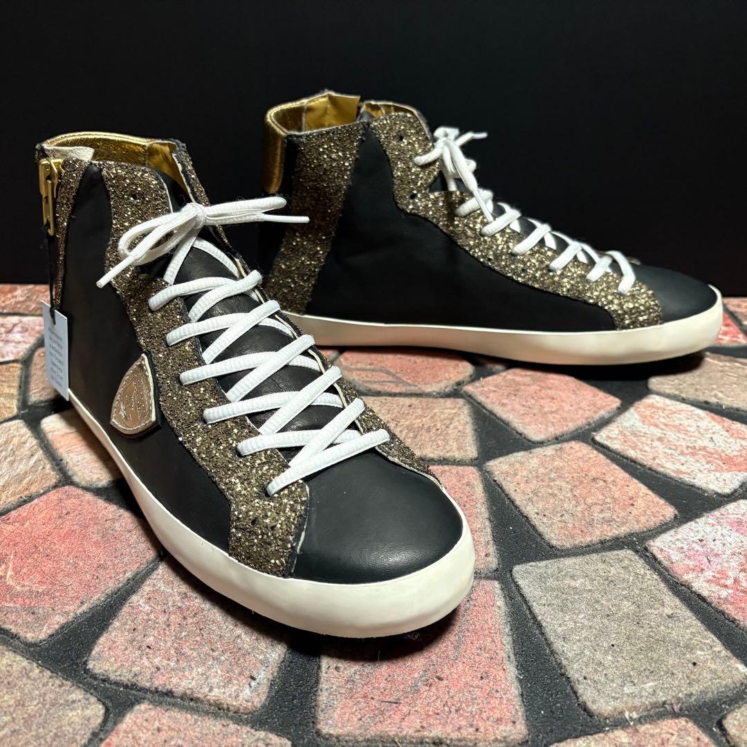 【美品】フィリップモデル　スニーカー　26.5cm グリッター　サイドジップ