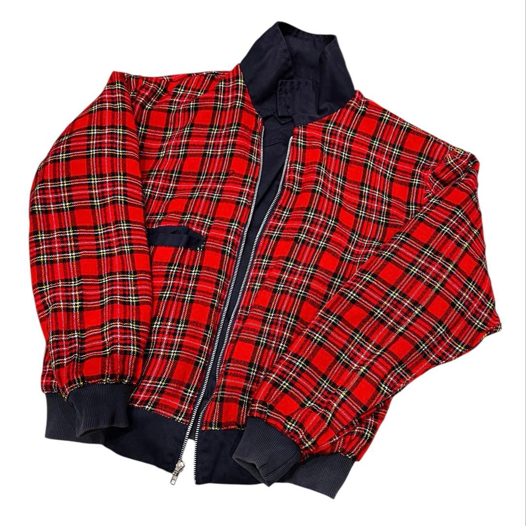 EURO VINTAGE UK製ハリントンジャケット NAVY/タータンチェック - メルカリ