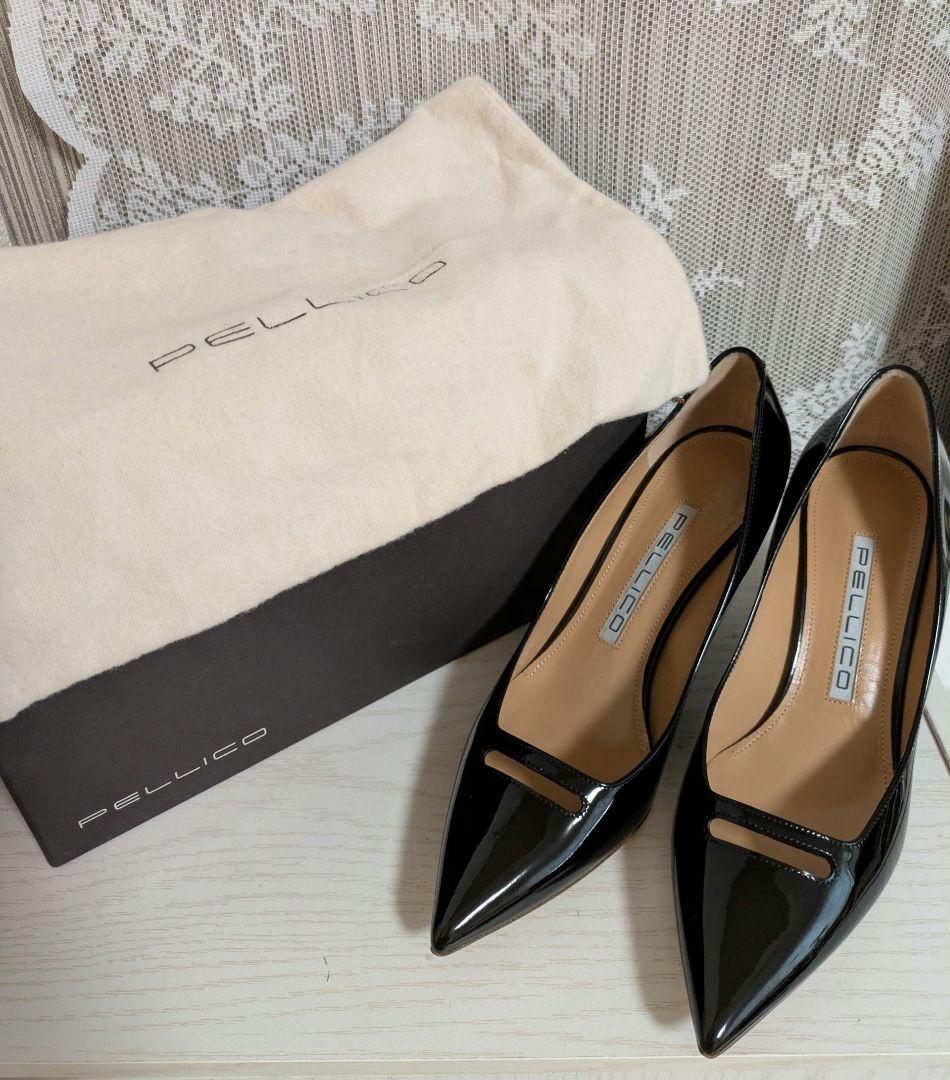 ぺリーコ PELLICO エナメルパンプス アネッリ 黒 - メルカリ