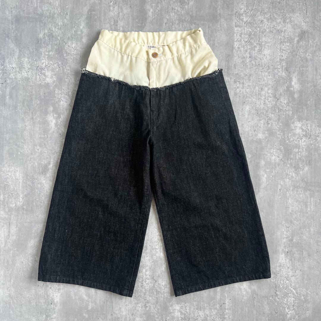 LIMI feu　リミフゥ　ヨウジヤマモト　ウール×コットン　ワイドデニム　S リミ フゥ20周年アニバーサリーコレクション「Lee」×「LIMI feu」表裏