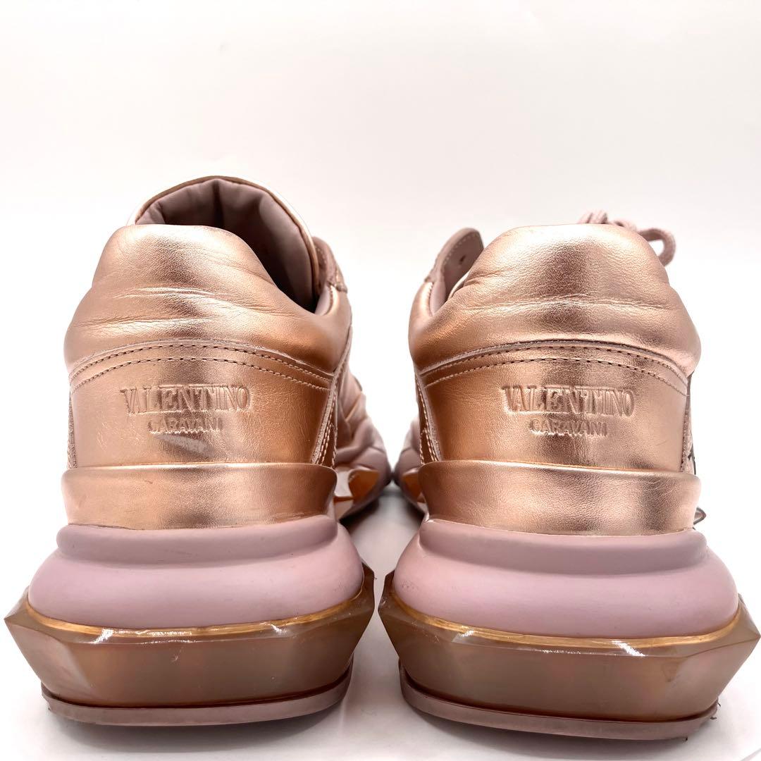 ヴァレンティノガラヴァーニ　スニーカー　24.5cm サイドロゴ メタリック