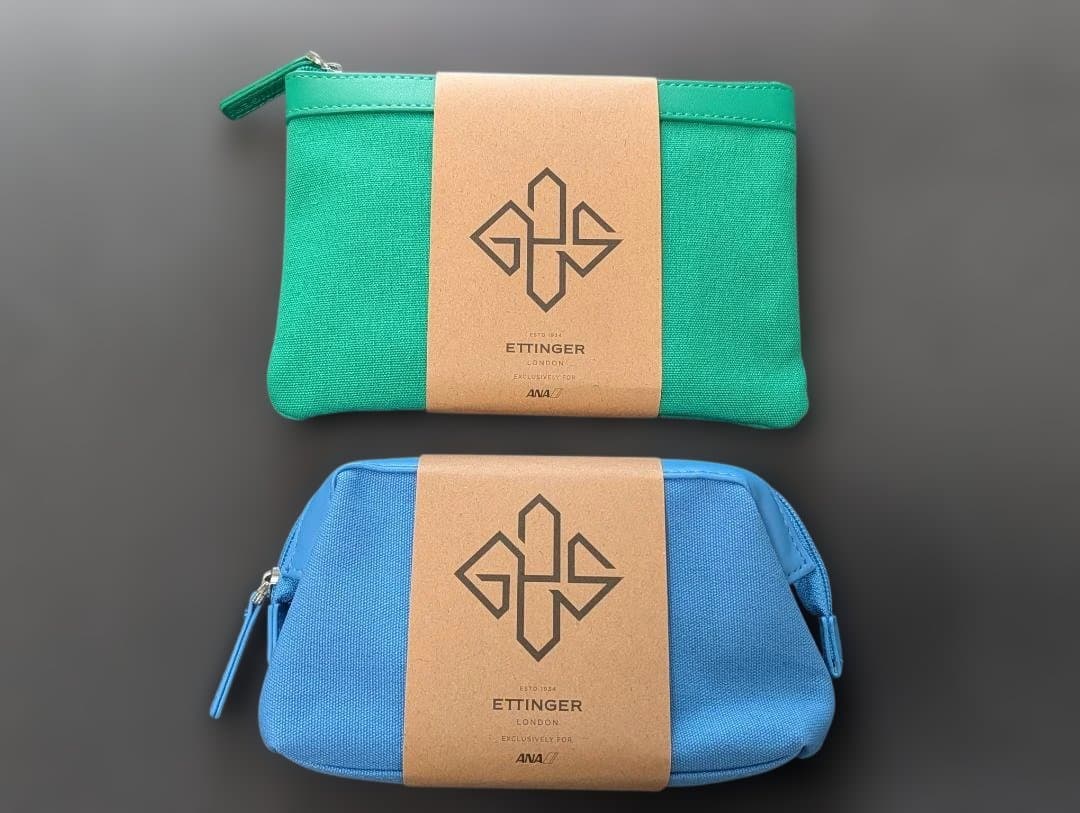 新品未使用】ANAビジネスクラスアメニティ ポーチ2個セット ETTINGER