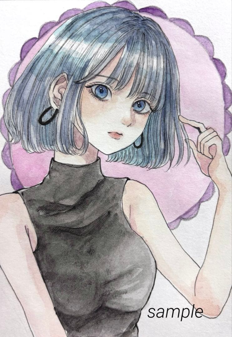 オリジナル手描きイラスト 創作 水彩画 アナログイラスト 自作 - メルカリ