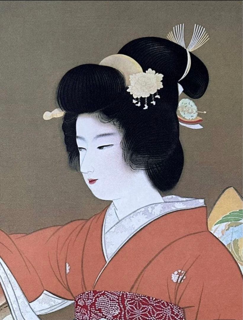 上村松園「序の舞」絹本 共箱 複製 美人画 日本画 掛軸 茶道具 - メルカリ