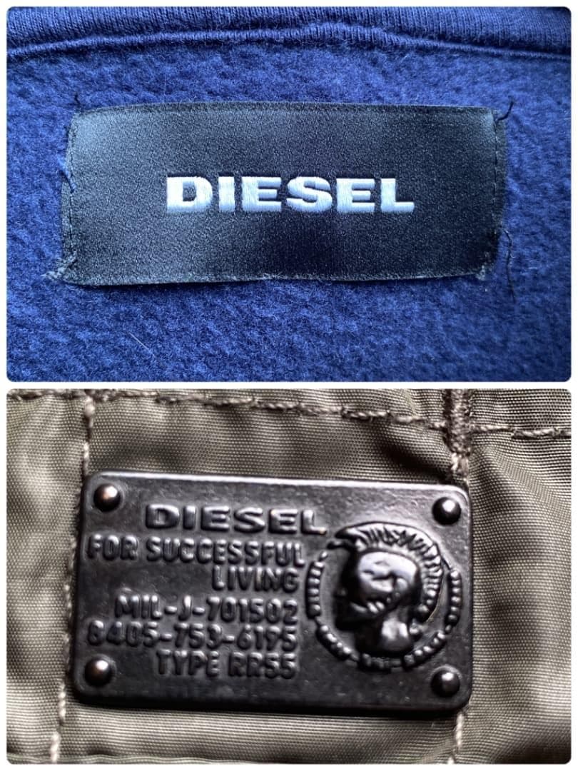 ディーゼル☆未使用に近い 異素材切替パーカー Lサイズ！メンズ
