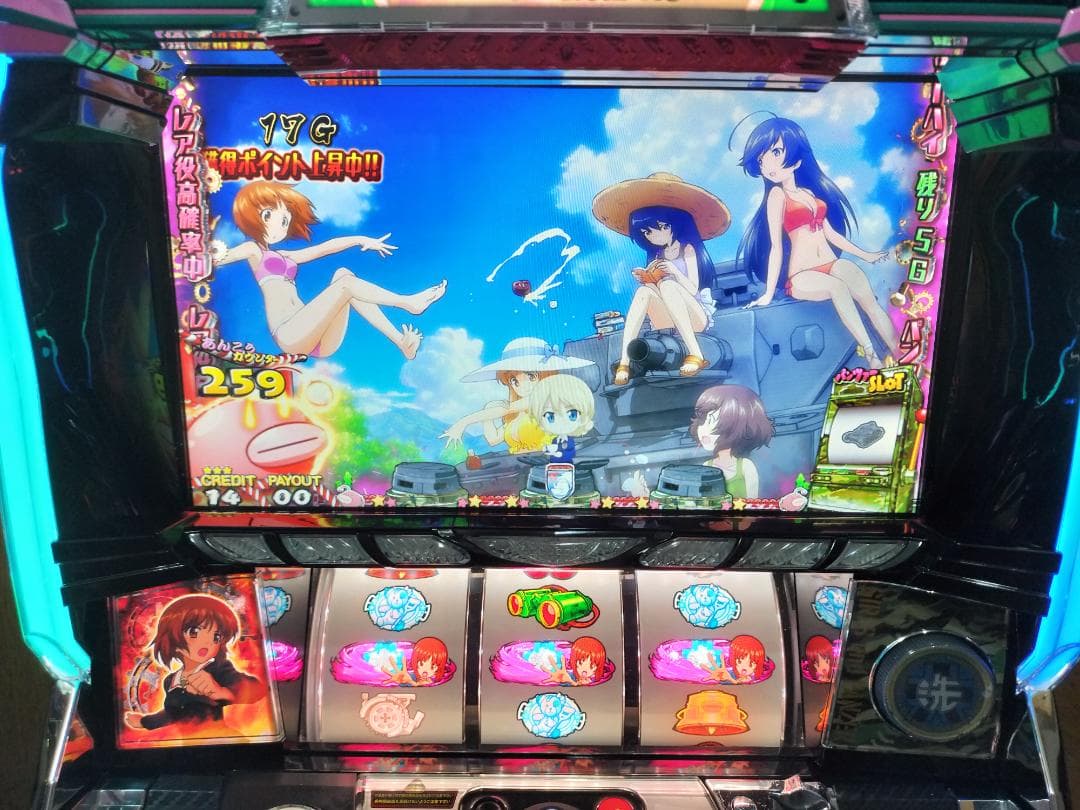 【パチスロ実機】 オリンピア★ガールズ＆パンツァーG【不要機付】