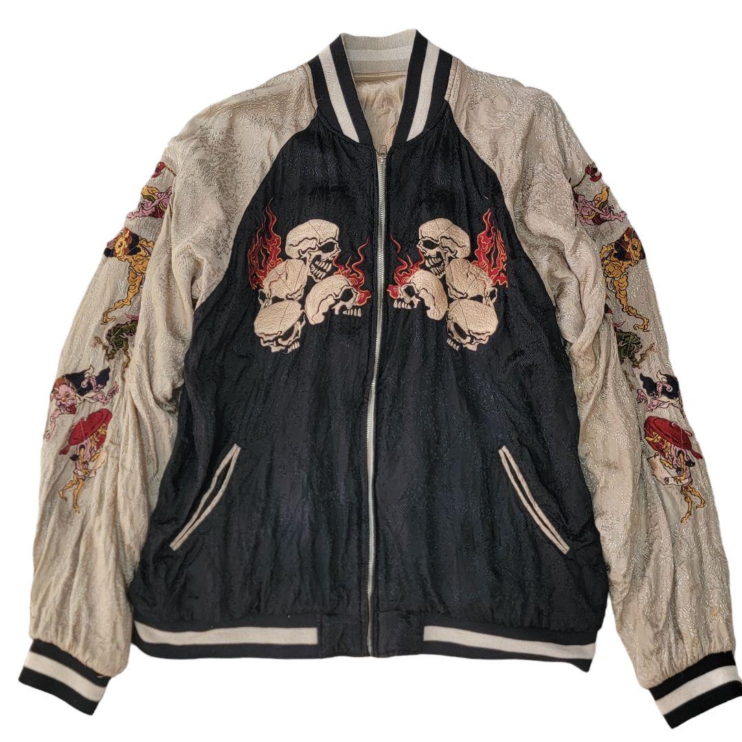 希少】花旅楽団 SCRIPT 百鬼夜行 リバーシブル L スカジャン 妖怪