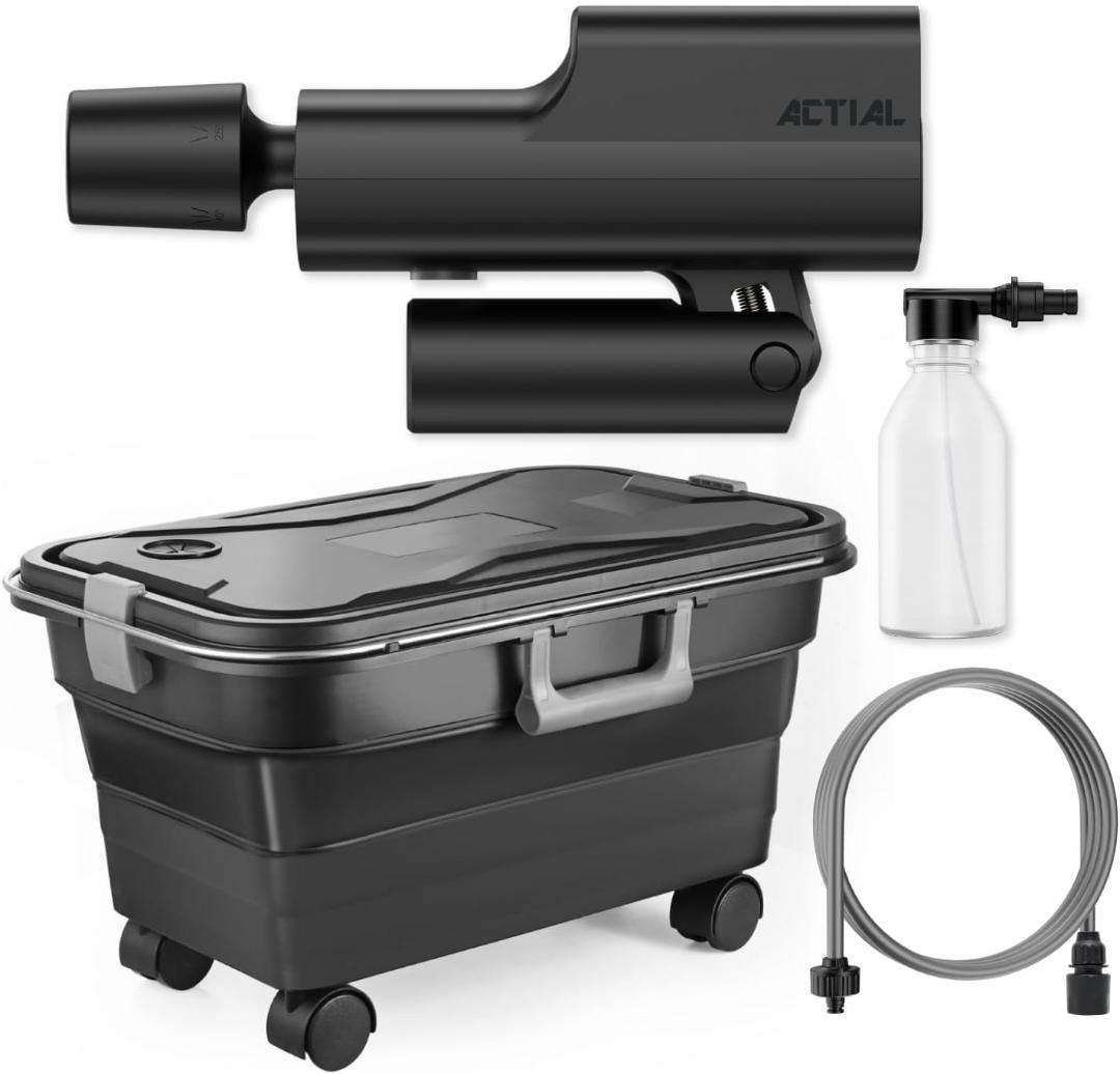 【新品】ACTIAL コードレス高圧洗浄機 折り畳み収納ボックス付 Amazon | ACTIAL コードレス高圧洗浄機 家庭用 折りたたみ収納ボックス
