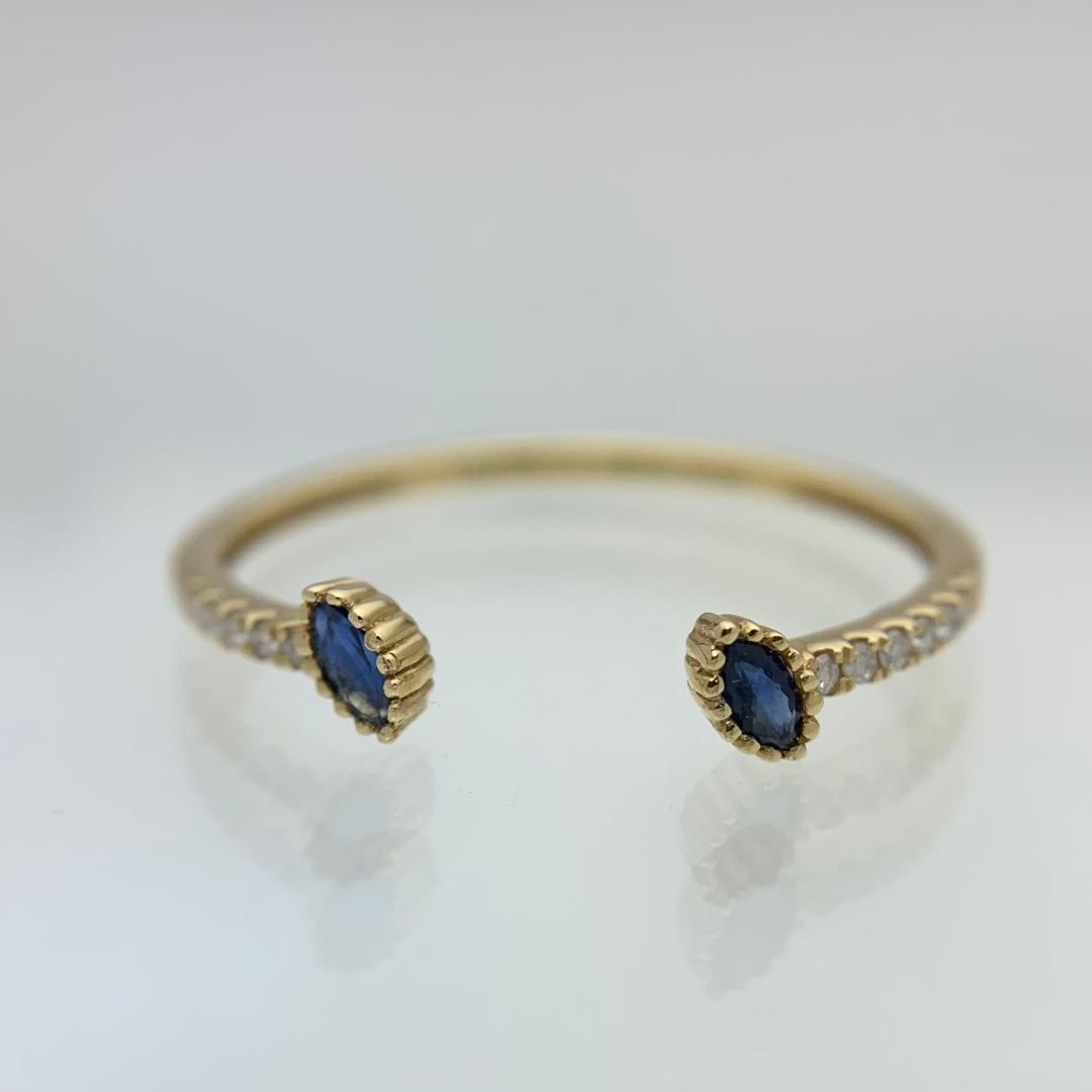 新品 サファイア ダイヤモンド リング 0.18ct K18