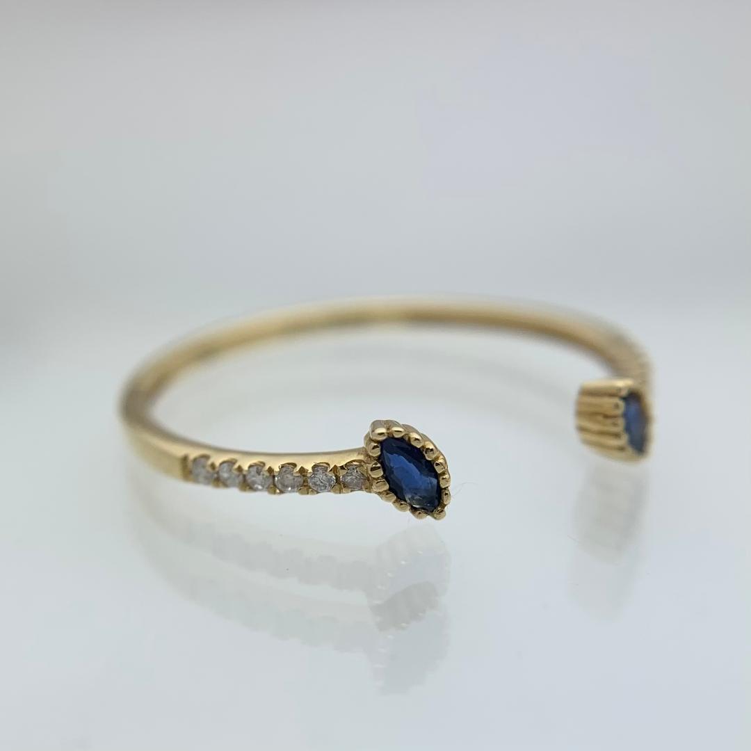 新品 サファイア ダイヤモンド リング 0.18ct K18