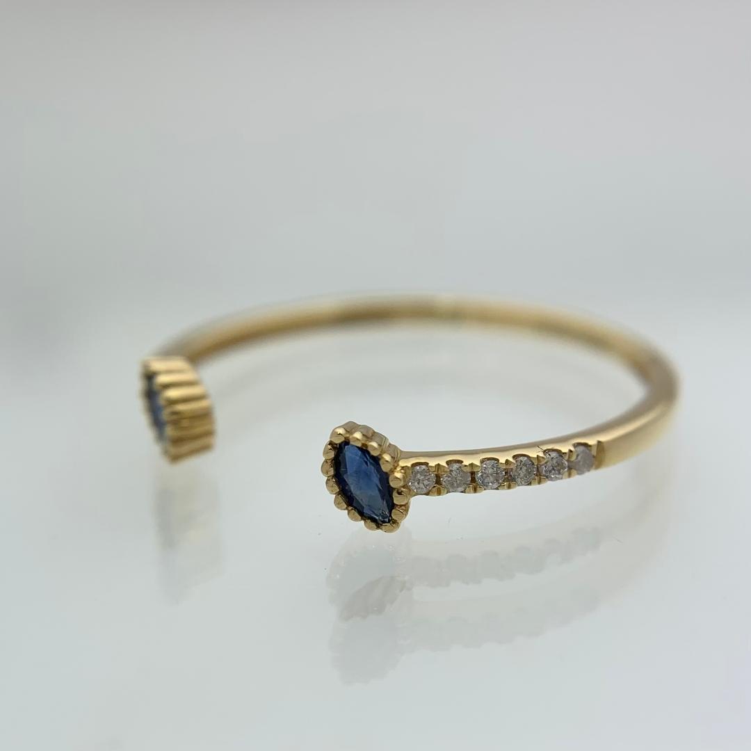 新品 サファイア ダイヤモンド リング 0.18ct K18