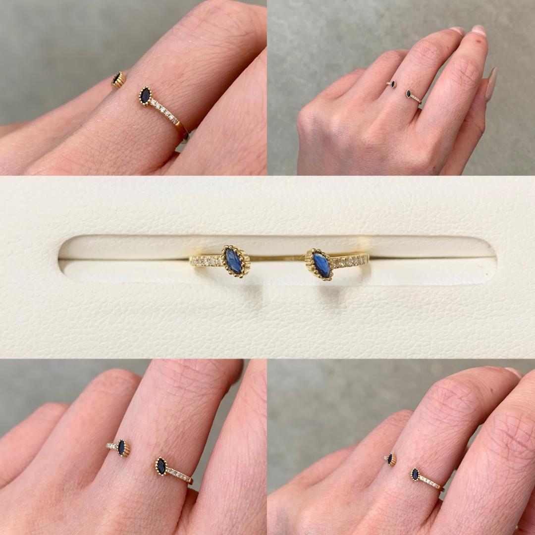 新品 サファイア ダイヤモンド リング 0.18ct K18