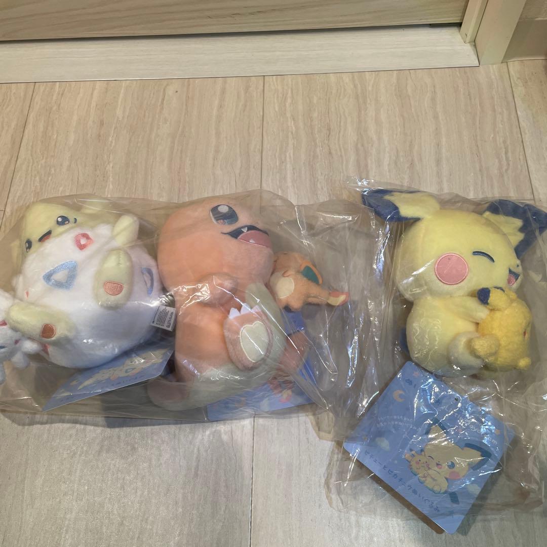 ポケセン ぬいぐるみLittle Daydream ピチュー&ヒトカゲ&トゲピー