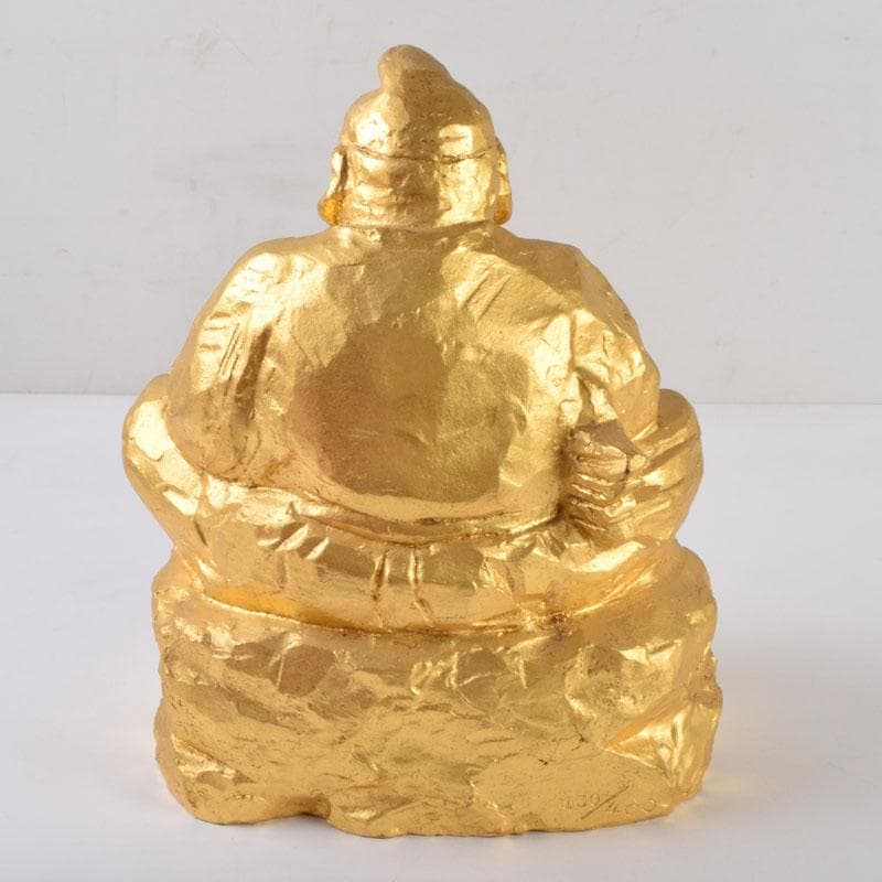 北村治禧作　古銅鍍金　福寿恵比寿像　限定130/400　共箱　M　8589A