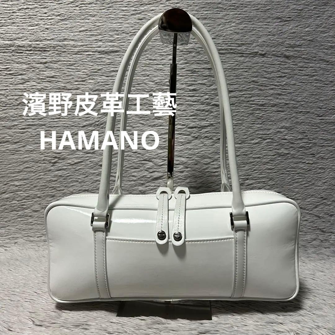 濱野皮革工藝 ハマノ エナメル ミニボストンバッグ 肩掛けショルダー