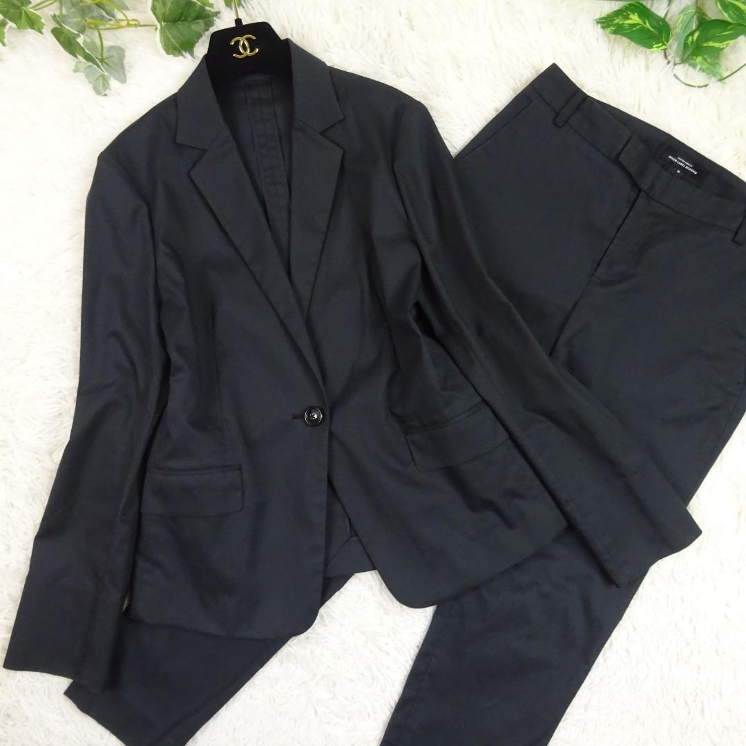 美品　ユナイテッドアローズ　ストレッチ　ウォッシャブル　パンツスーツ　M　黒 UNITED ARROWS（ユナイテッドアローズ） セットアップ ワイド