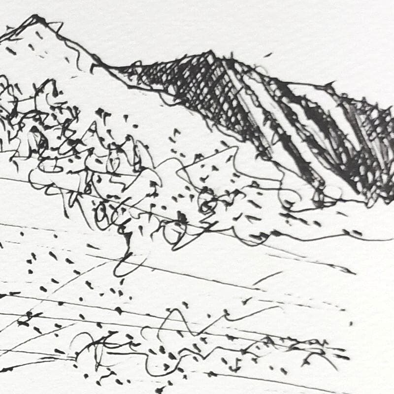 ☆青野昌勝☆「ニセコ有島記念館にて」ペン画　四ツ　未使用！