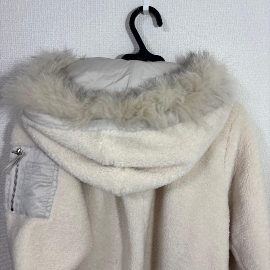 LASUD ファーボアコートアイボリー 未使用品 サイズ9号 定価34000円