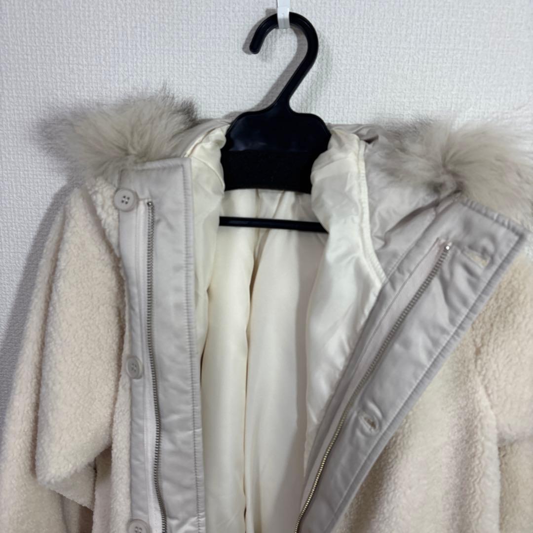 LASUD ファーボアコートアイボリー 未使用品 サイズ9号 定価34000円