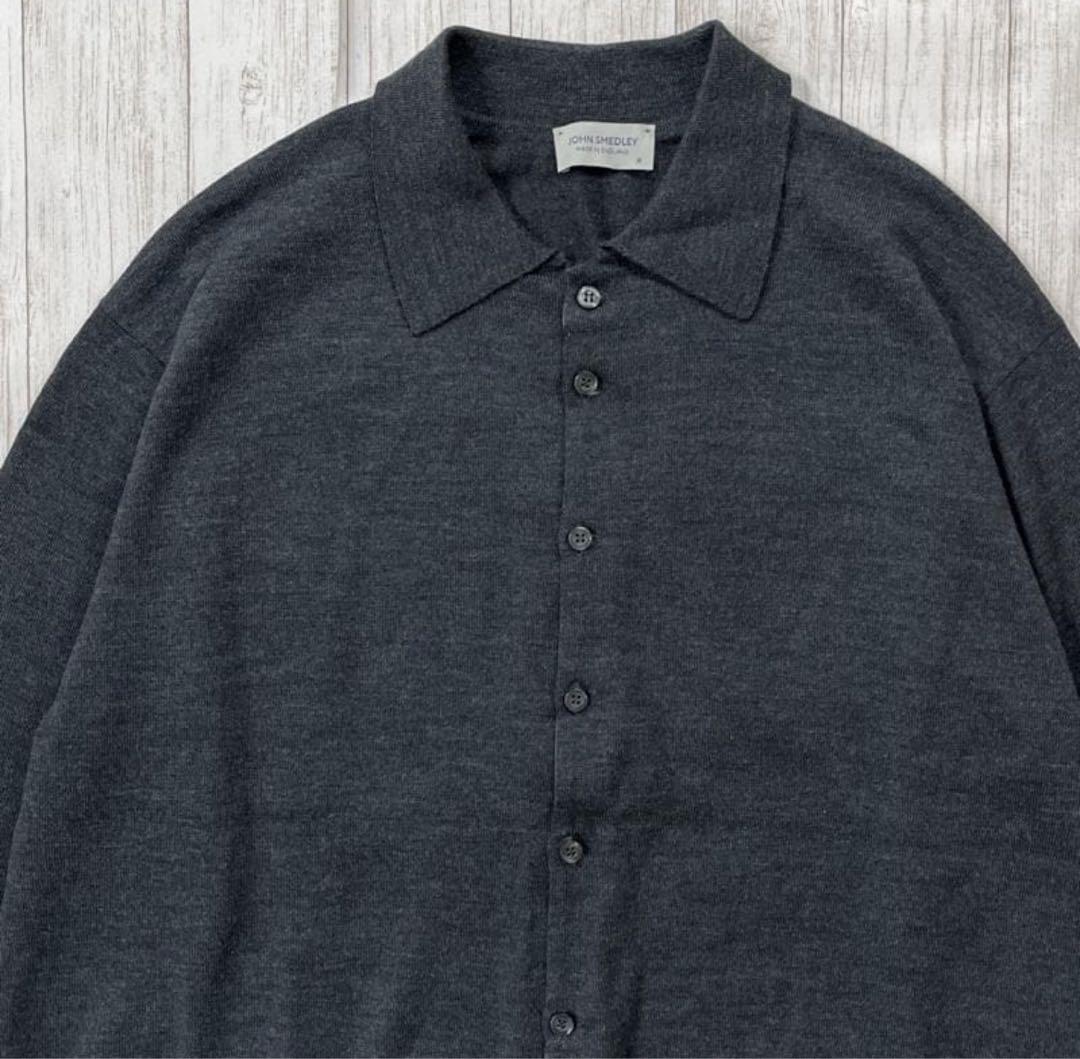 JOHN SMEDLEY×L'ECHOPPE 別注ポロシャツカーディガン グレー - メルカリ