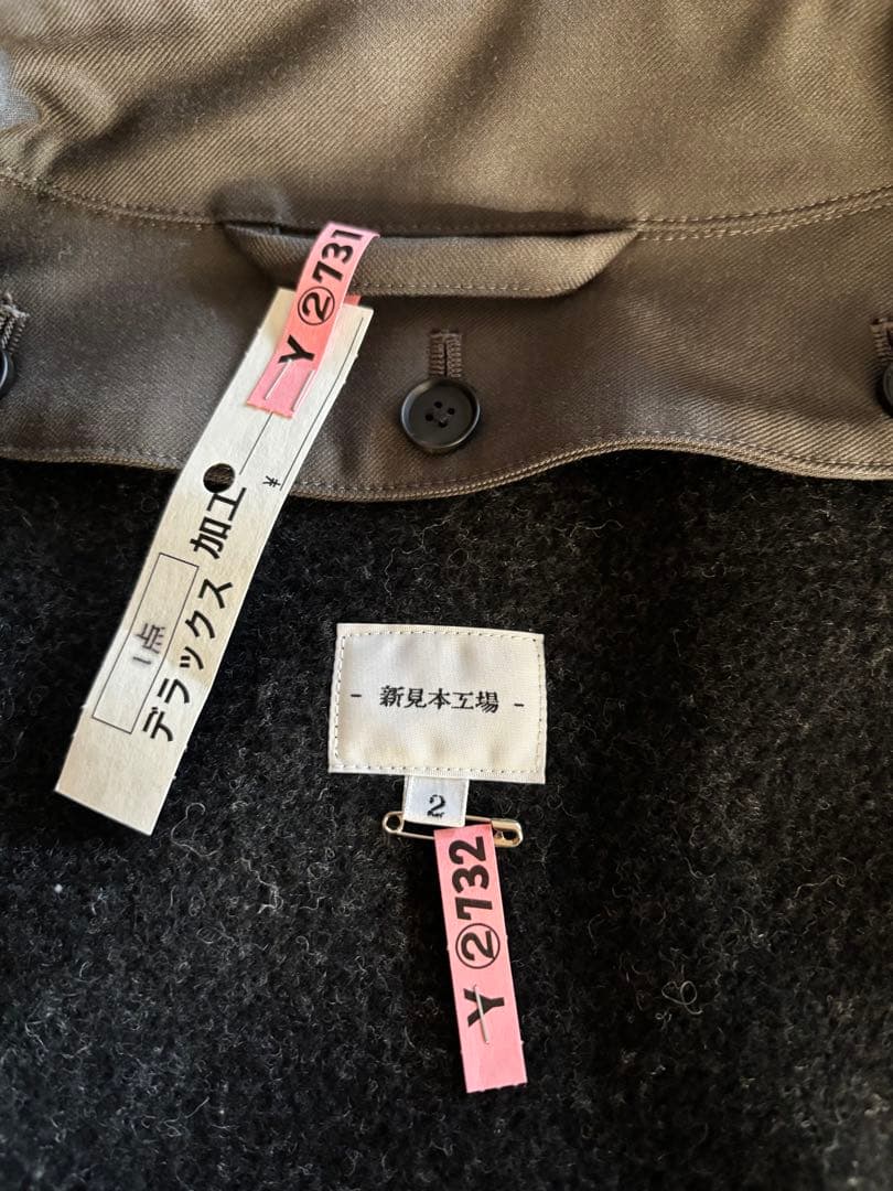 新見本工場 3日で1反コート メリノウール サイレントグレーサイズ2 尾