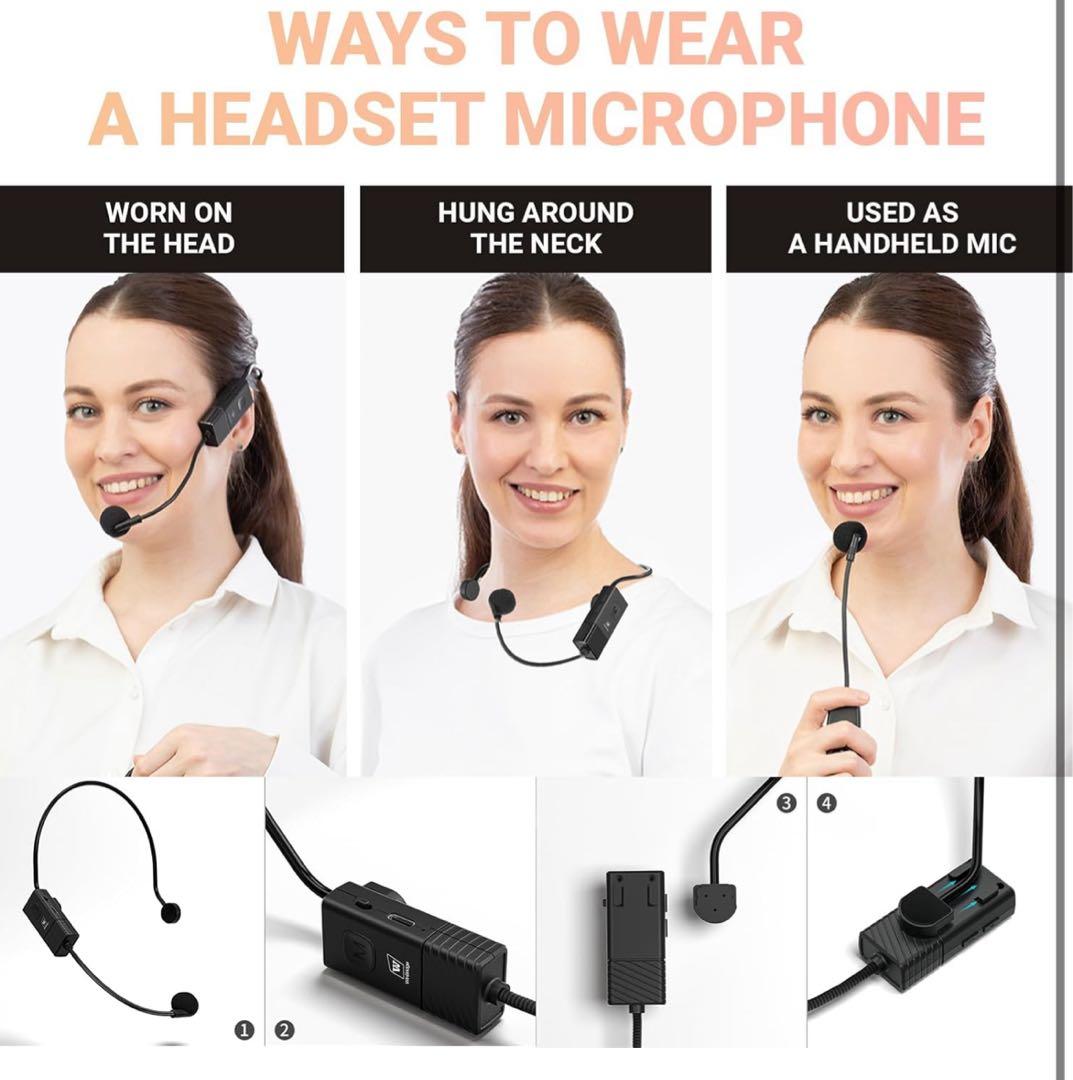 60W ハンドヘルドマイク ポータブル拡声器 PAシステム 音楽再生 エコー