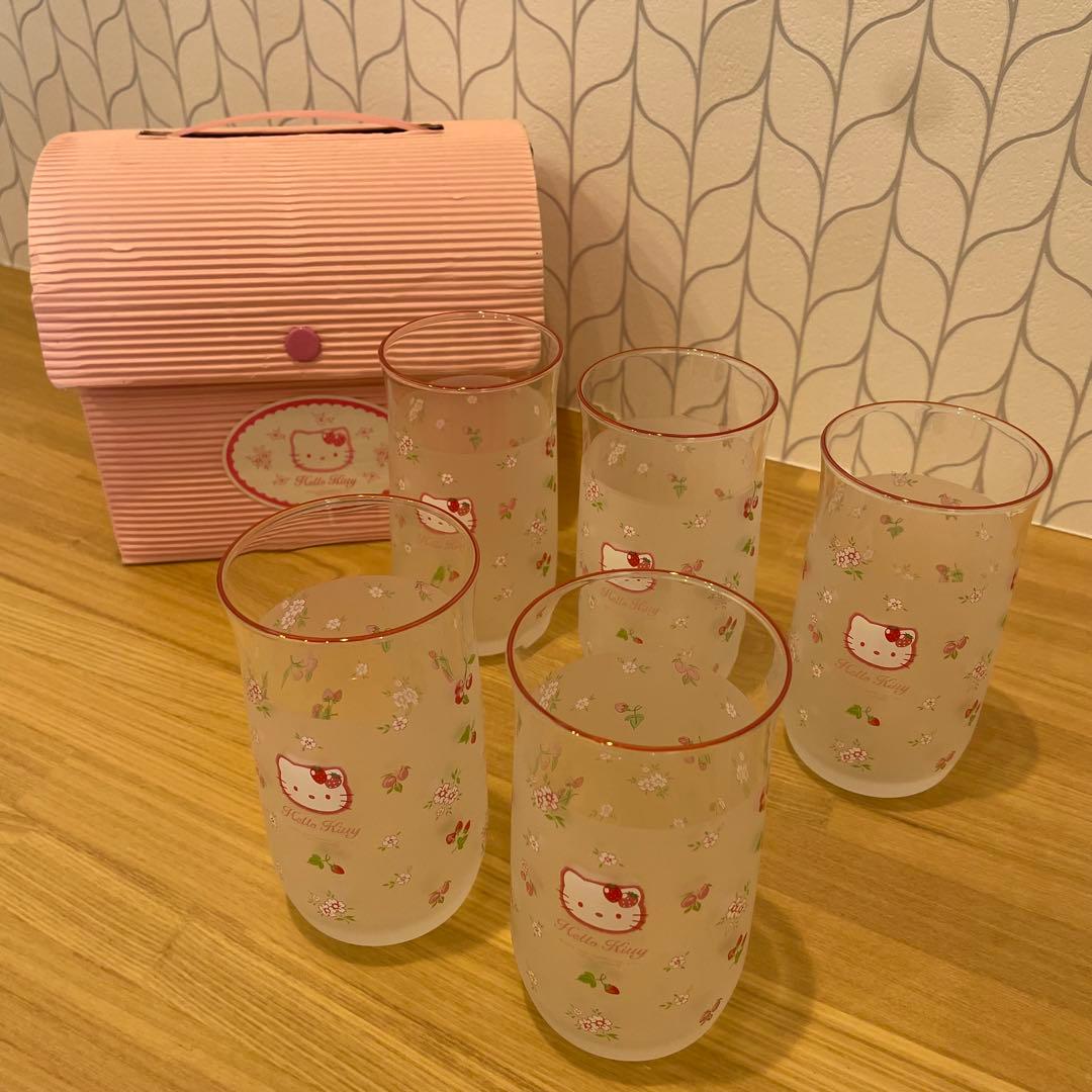 【2000年製✨】平成レトロハローキティ ガラスコップ 5個セット