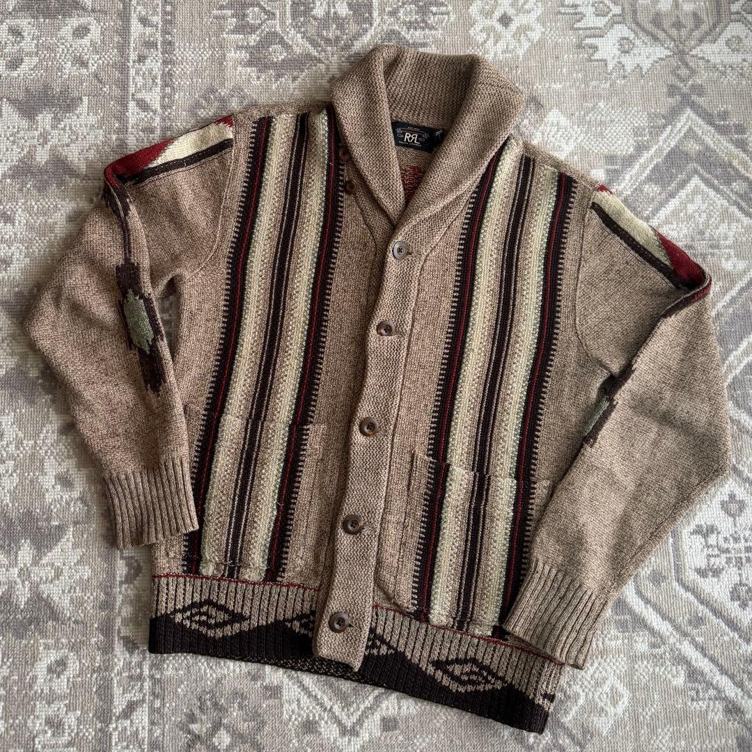 ダブルアールエル rrl ラルフローレン ポロ カーディガン ネイティブ柄