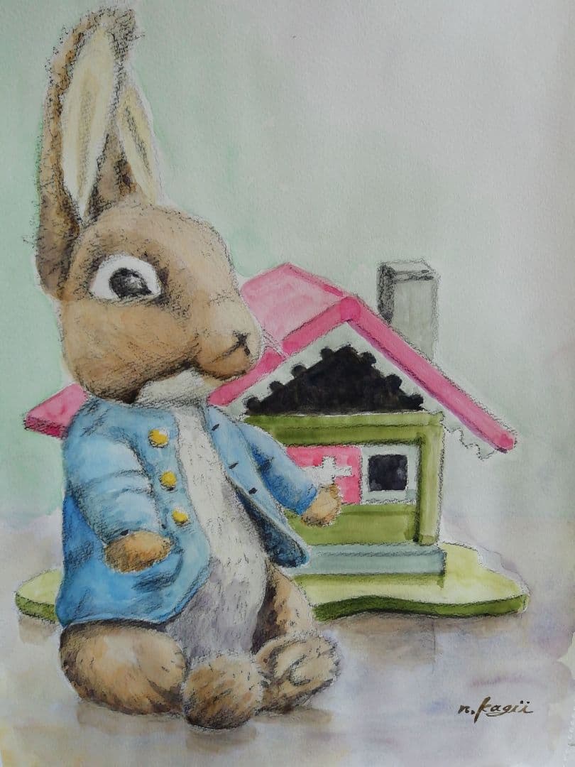 ピーターラビットの水彩画 ピーターラビット肖像 絵本アートポスター | Poster Store JP