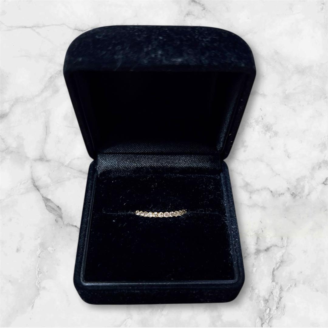 値下げ✨️美品✨【K10】天然ダイヤモンド ハーフエタニティリング【0.20ct】