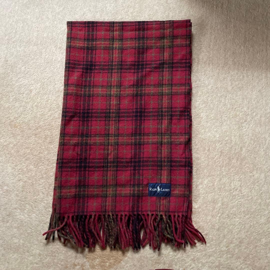 ラルフローレン ブランケット ひざ掛け チェック柄 ウール100％ 日本製