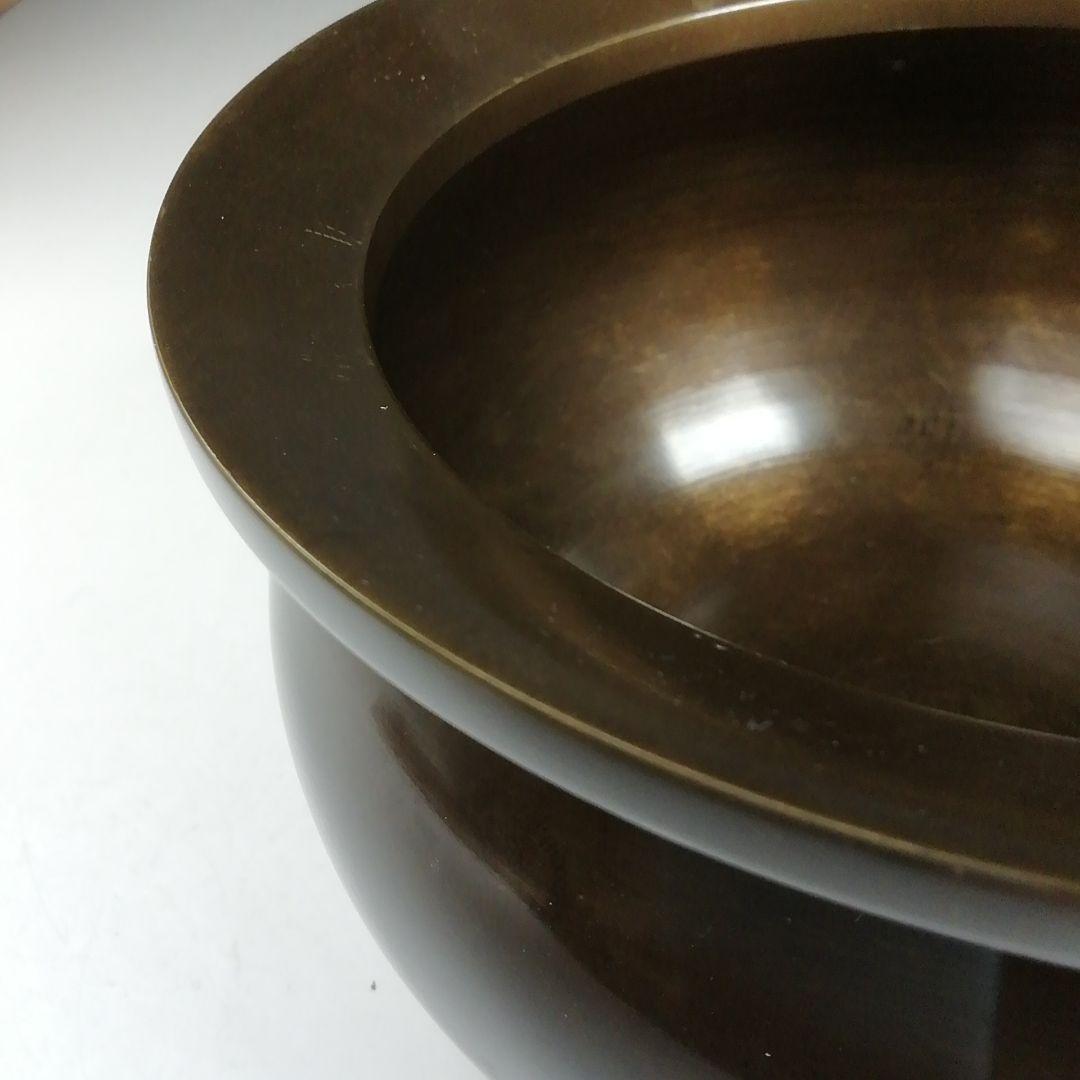 W37 建水 『唐銅 不審庵伝来』『唐銅風炉師 黒瀬宗康』 共箱 茶道具