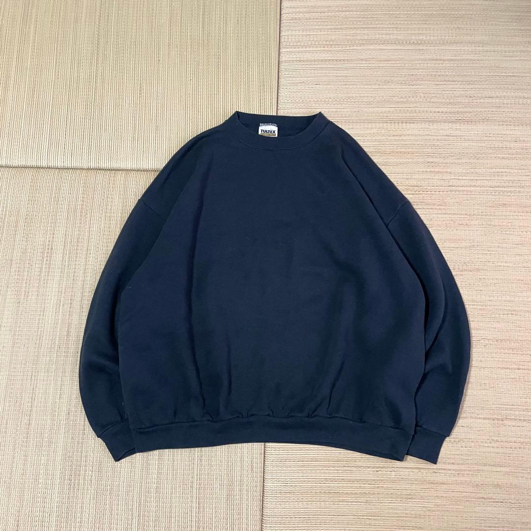 90s USA製 タルテックス ブラック 無地 スウェット ボックス 2XL