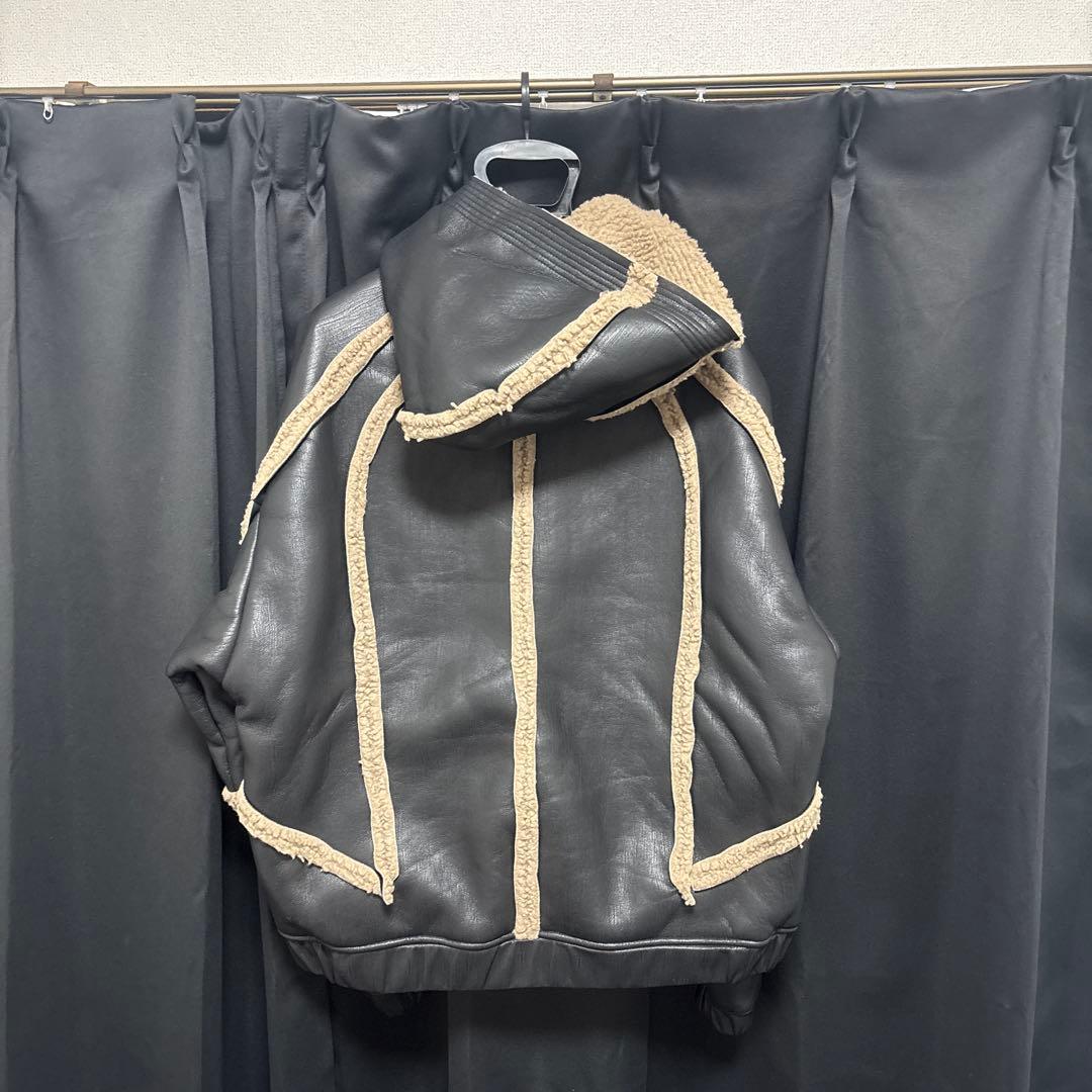 美品】地底人オンライン CROWORLD ラムフリースフーディージャケットXL