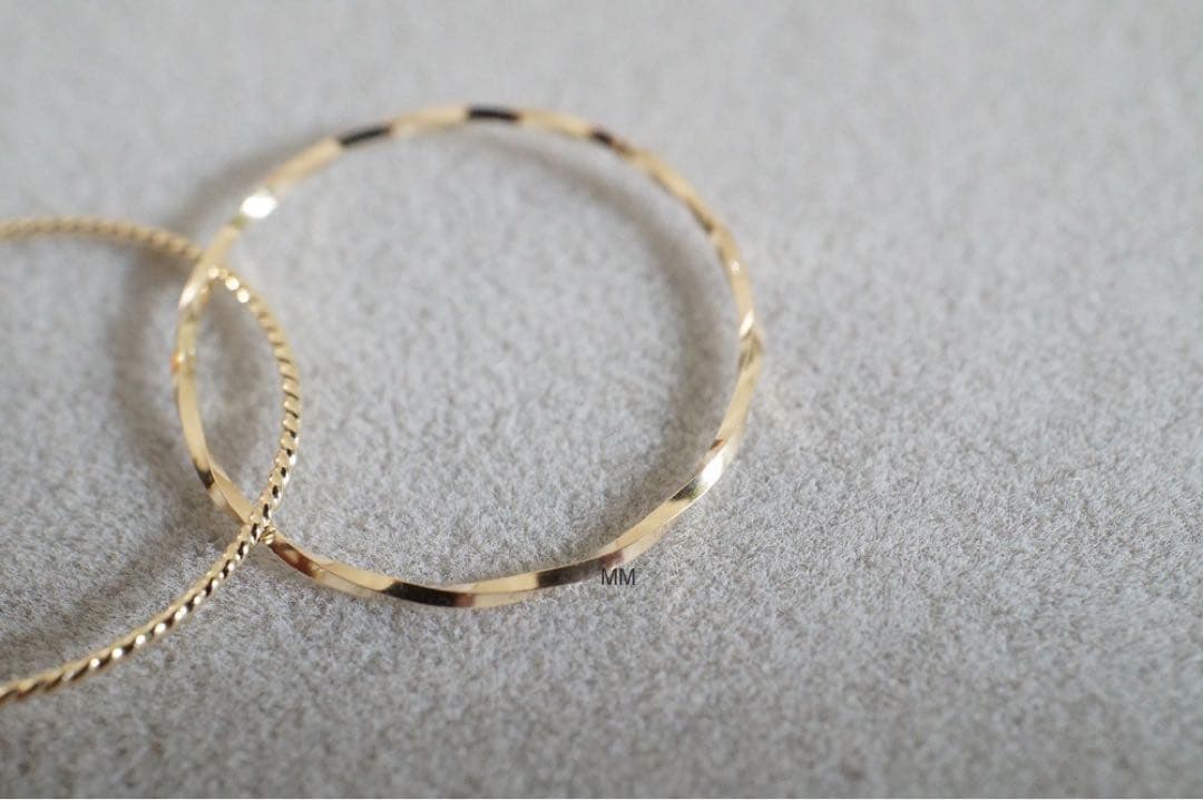 《刻印あり》新品K10YGレイヤードリング13号