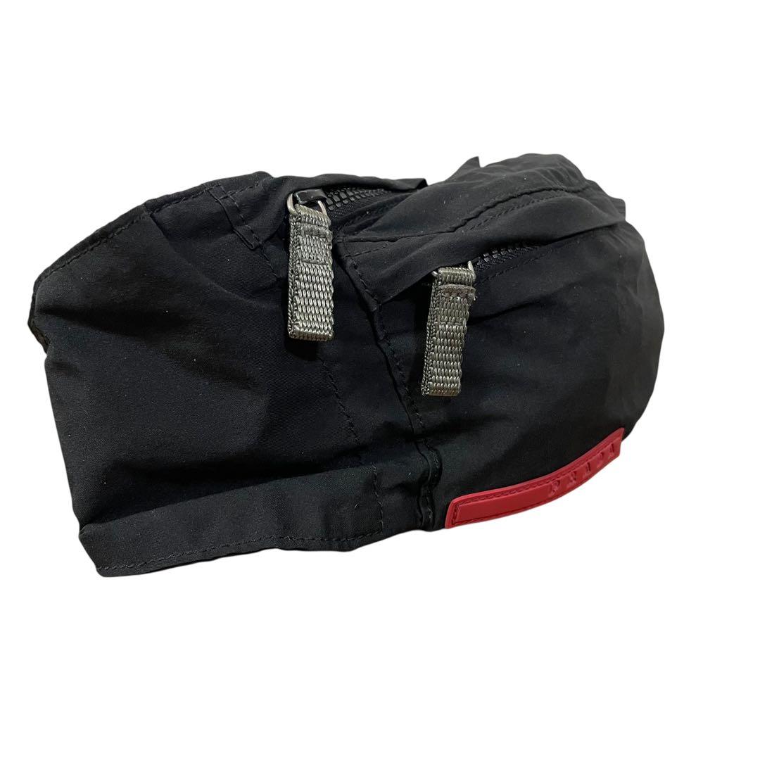 プラダスポーツ ウエストポーチ 4VA107 ナイロン 黒 ロゴプレート