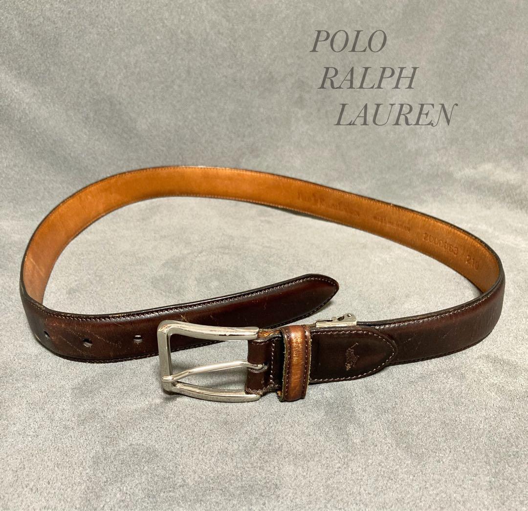 POLO RALPH LAUREN ポロ ラルフローレン レザーベルトブラウン - メルカリ