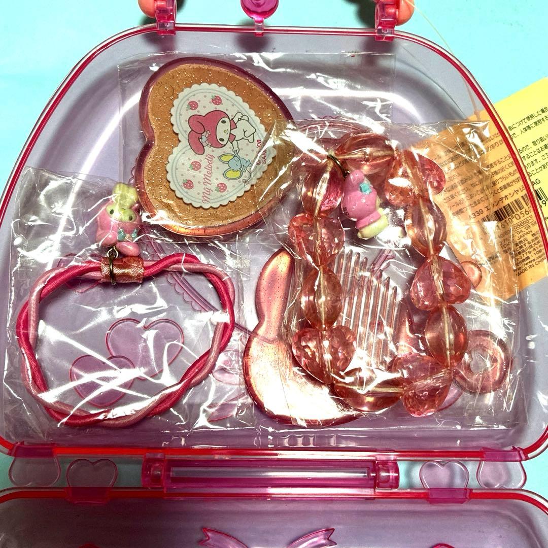 マイメロ　キッズ　ジュエリーセット　バッグ　ミラー　コーム　ピアノちゃん　ゴム