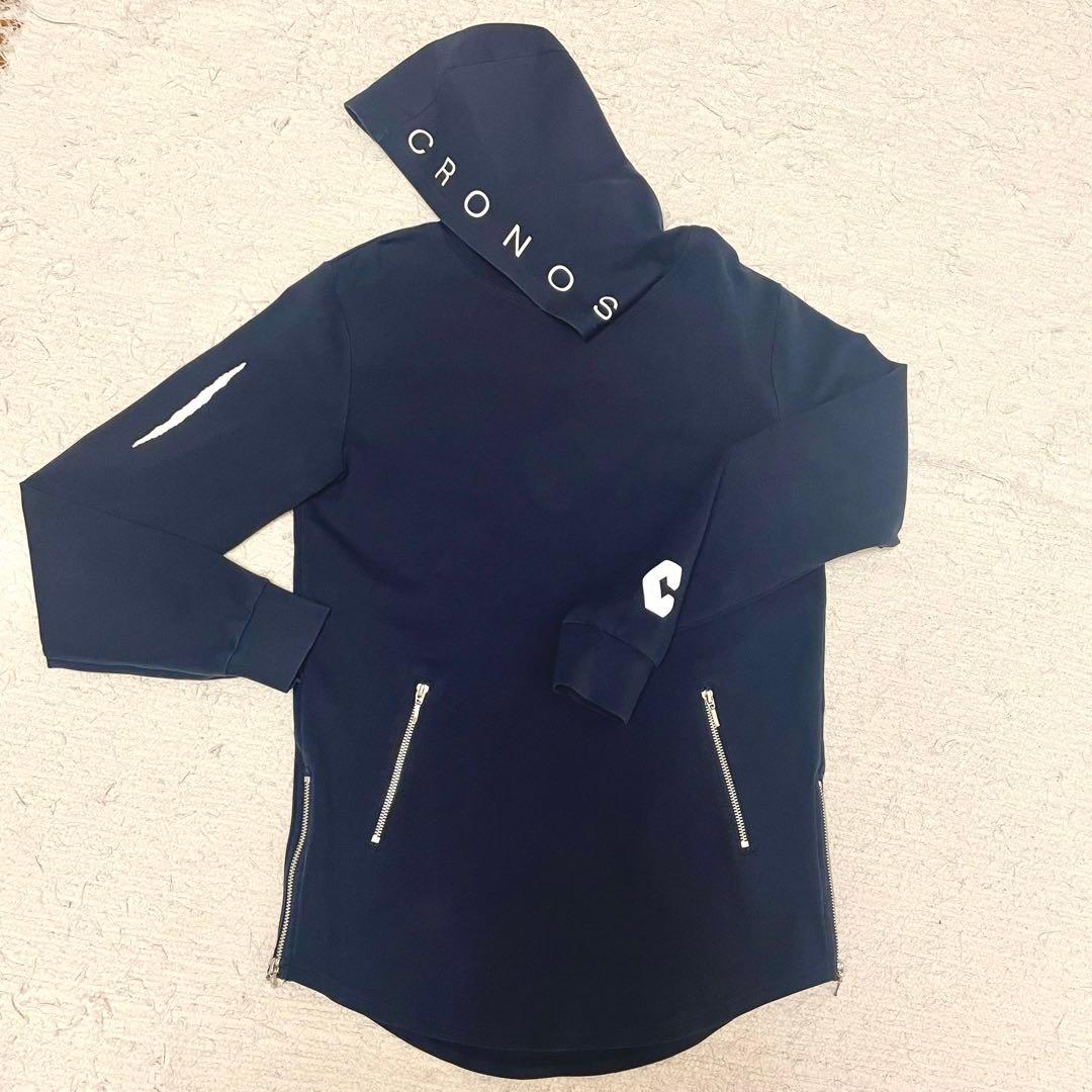 CRONOS】クロノス パーカー ポケットジップ ネイビー - メルカリ