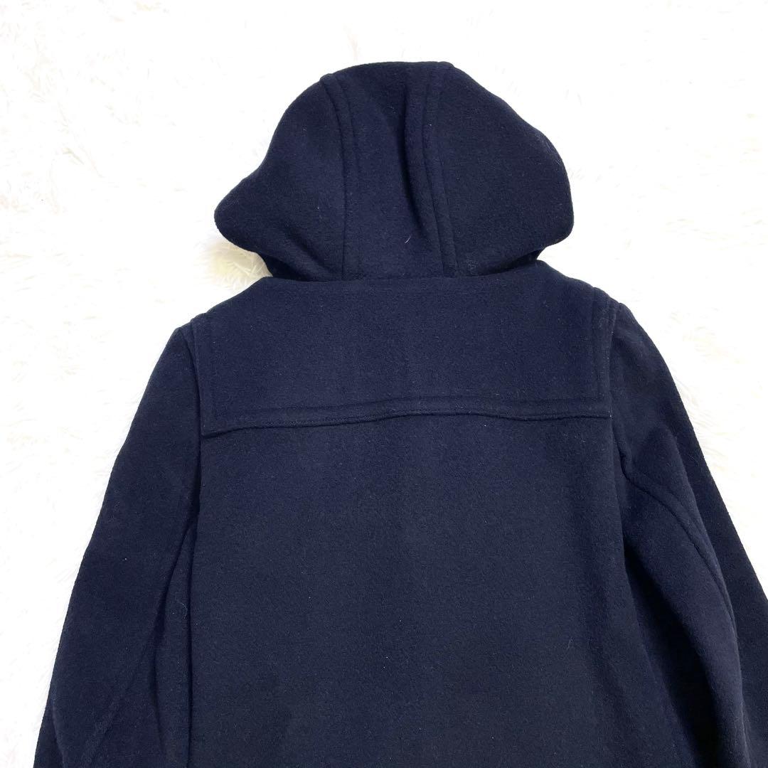 美品 ハイク ダッフルコート ロング ウール トグル レザー 本革