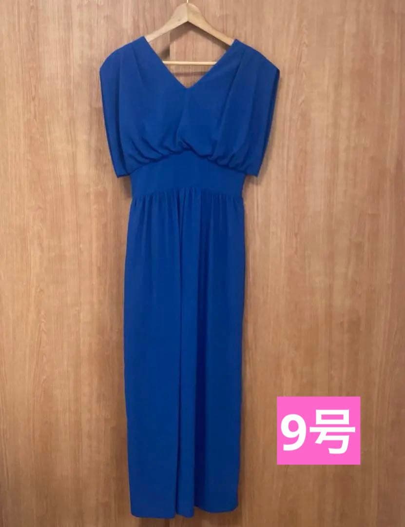 【極美品】【chaco】オールインワン　パンツドレス 青 ブルー 9号 troisiemeCHACO（トロワズィエムチャコ）の「【chaco】華やかレース