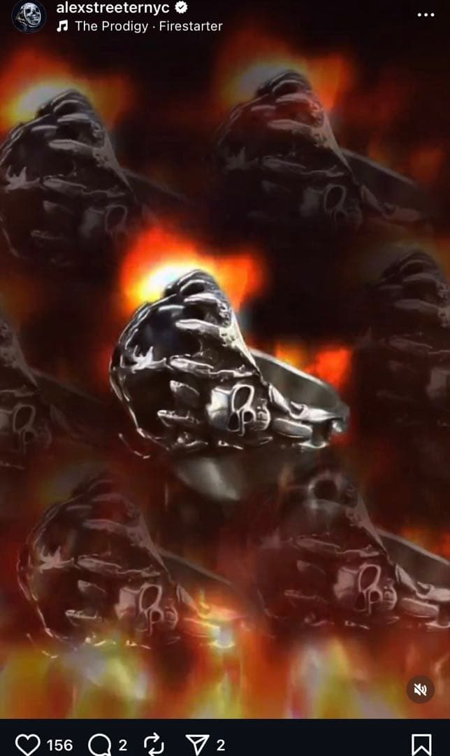 新品□14万ALEXSTREETER 18k STAR HellfireRing - メルカリ