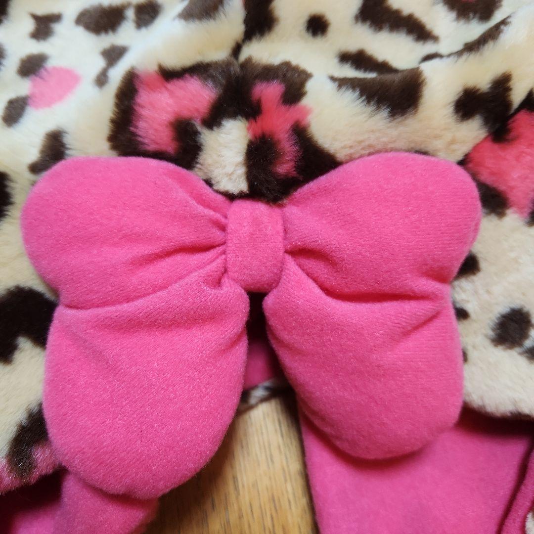 ミニー　ヒョウ柄　マフラーキャップ