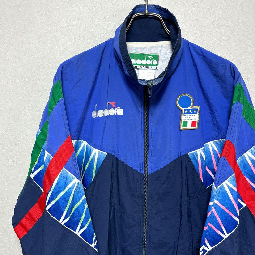 Diadora ディアドラ トラック ナイロンジャケットイタリア代表 W杯90s