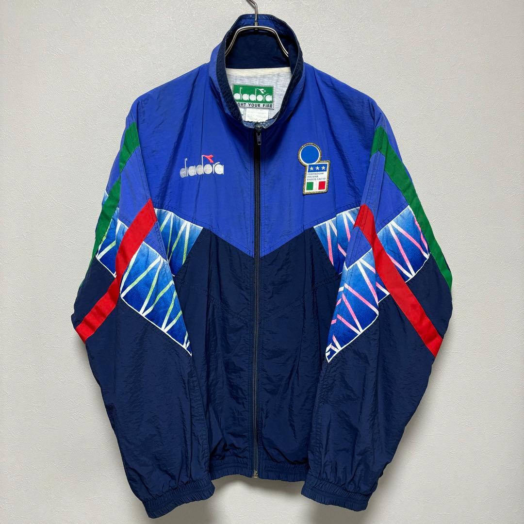 Diadora ディアドラ トラック ナイロンジャケットイタリア代表 W杯90s