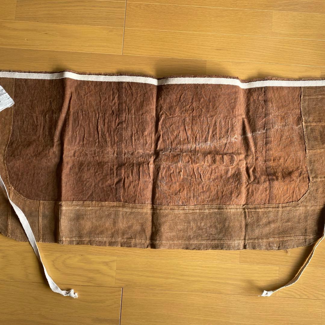 富澤恭子　柿渋染め　エプロン　タブリエ　未使用　希少品
