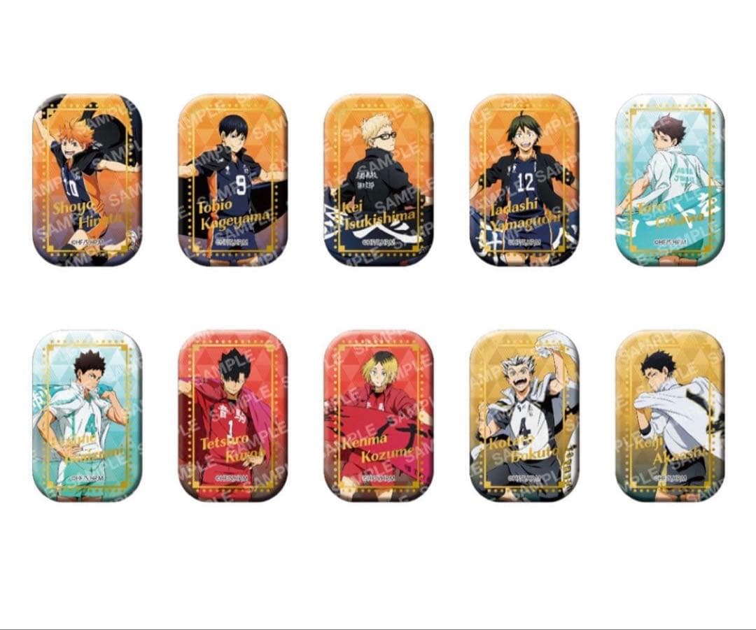 ハイキュー スクエア缶バッジ セットA 横断幕 第一弾 ハイキュー!!』スクエア缶バッジ オフショット×カラー 第一弾BOX＆第二