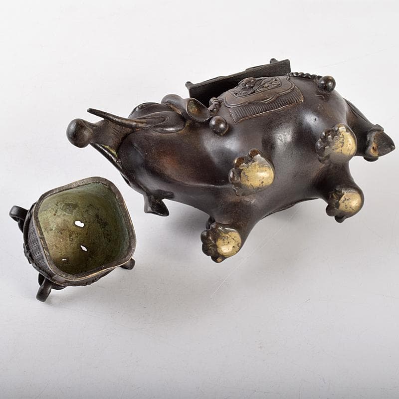 中国 古銅鍍金 象香炉 G R5119の通販｜thasniri.com