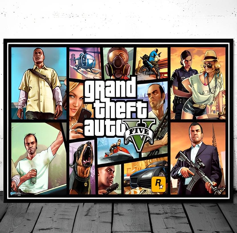 GTA5 グランドセフトオートV ②キャンバス プリントポスター A4